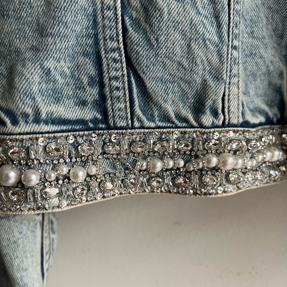 Alice + Olivia Blue Embellished Jean Jacket - Picture 11 of 16